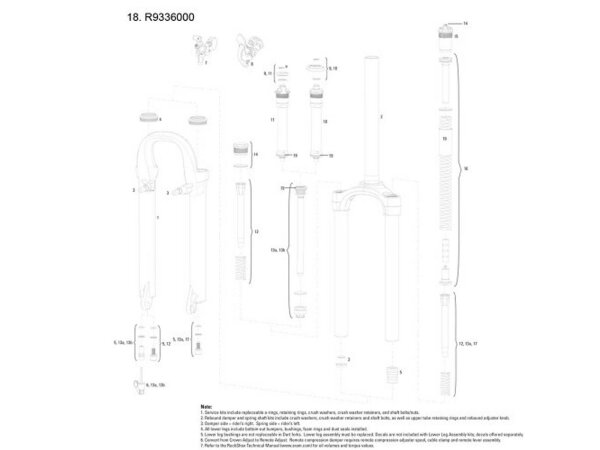 ROCKSHOX "Judy TT / C / XC" (2004-2005) Schrumpfschlauchset, 3 Stück