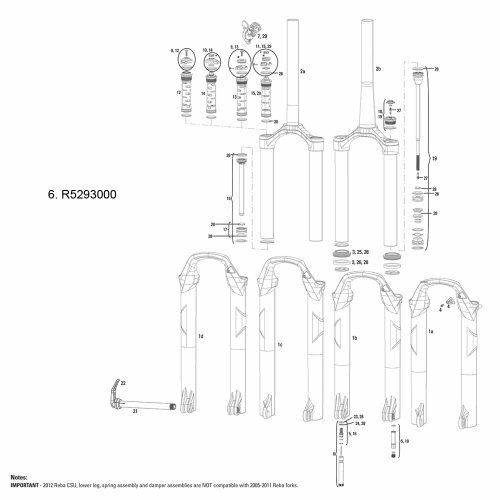 ROCKSHOX "Reba" A1-A5 (2012-2017) Zugstufeneinstellknopf