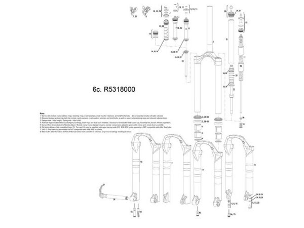 ROCKSHOX "Reba XX Dual Air" (2010) Zugstufeneinstellknopf, Aluminium, rot, 27,5 / 29"