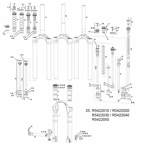 ROCKSHOX "Lyrik" A1-A2 (2010-2016) Feder 170 mm, mittel, rot