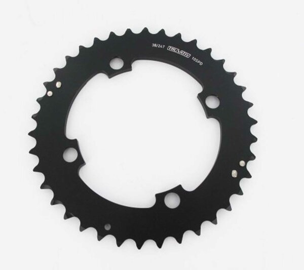 TRUVATIV Kettenblatt "MTB" SB-verpackt, 4-Arm, Alu AL-7075, 10-fach 38 Z., 104 mm Lochkreis, schwarz, ohne Bolzen, für K