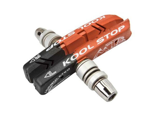 KOOL STOP MTB-Bremsschuh Mountain Pads für V-Brake , Felgenbogen angepasst, mit Schraubbefestigung, Karte zu 2 Stück Dua