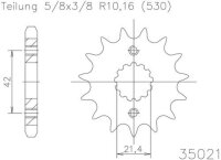 ESJOT Antriebsritzel "35021" 530, Stahl 16...