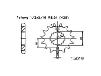 ESJOT Antriebsritzel "15019" 428, Stahl 17...