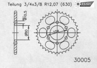 ESJOT Kettenrad "30005" 630, Stahl 39...