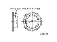 ESJOT Kettenrad "29009" 525, Stahl, schw 43...