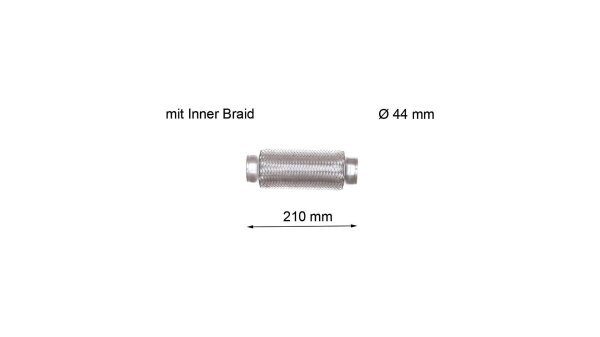 LRT Flexrohr Oval (Fiat), Inner Braid (m Innen-Ø 44 mm, Länge 210 mm