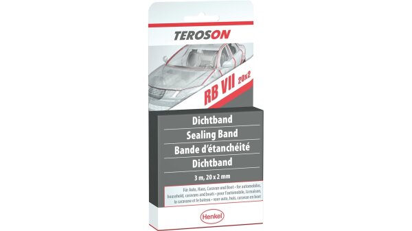 TEROSON Dichtband "RB VII" (TEROSTAT VII 20 x 2 mm,  1 Rolle á 3 m, weiß