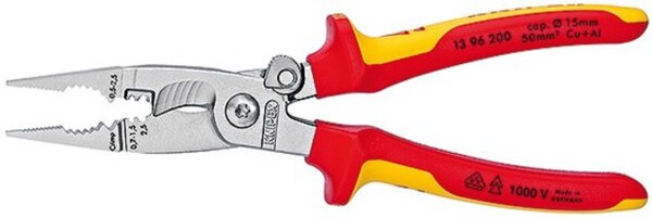 KNIPEX Abisolierzange "Elektro-Installationszange" verchromt, VDE