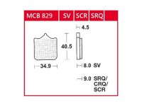 TRW Bremsbelag "MCB 829" Rennsportartike Typ...