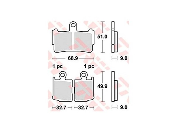 TRW Bremsbelag "MCB 828" Satz Typ SV Sintermetall mit ABE