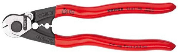 KNIPEX Drahtseilschere für Drahtseile, Bowdenzüge und Bowdenzughüllen bis 6 mm Ø