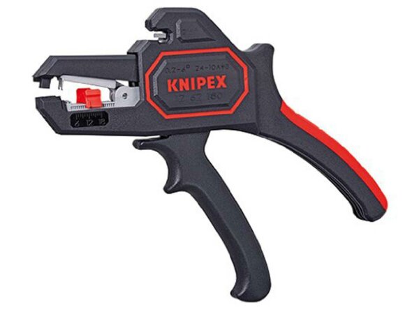 KNIPEX selbsteinstellendeAbisolierzange 0.2-6.0mm², einstellbarer Längenanschlag, Ersatzteile erhältlich: Messer und Län