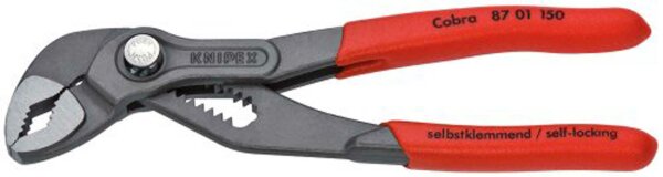 KNIPEX Wasserpumpenzange "Cobra" Rohrzan Länge: 150 mm, Schlüsselweite: 30 mm Feineinstellung: 11-fach, Rohrweite: 1 1/4"