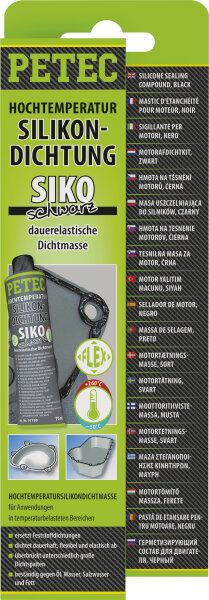 Petec Hochtemperatur-Silikondichtung, SIKO schwarz schwarz Tube