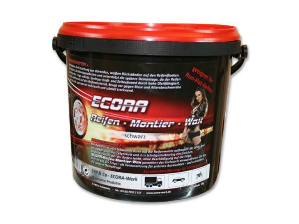 ECORA Reifenmontierwax Temperaturbereich 5 kg Eimer schwarz