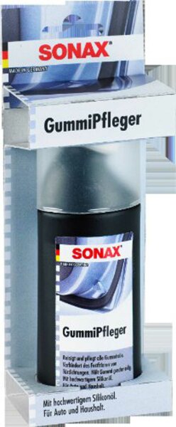 SONAX Gummipflegemittel "GummiPfleger" R 100 ml PE-Flasche mit Schwammapplikator, SB-Packung