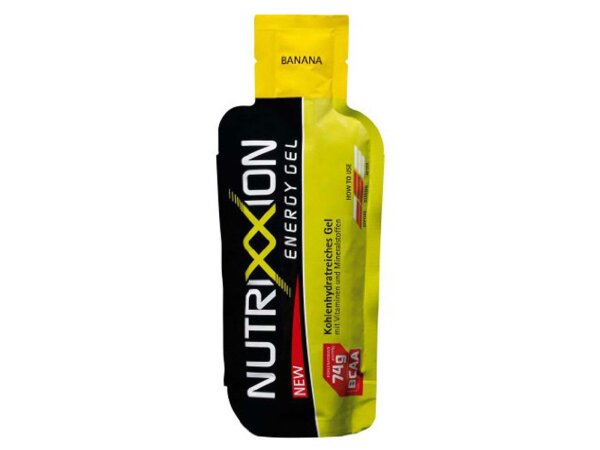 NUTRIXXION Energiegel Verträgliches Kraftpaket, das lang- und kurzkettige Kohlenhydrate, Aminosäuren, Vitamine, Minerali