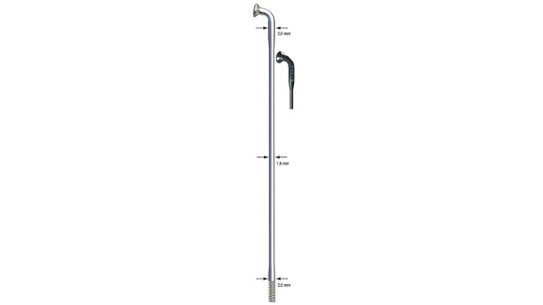 SAPIM Speiche "Race" DD, Ø 2,00 / 1,80 / 264 mm lang, silber