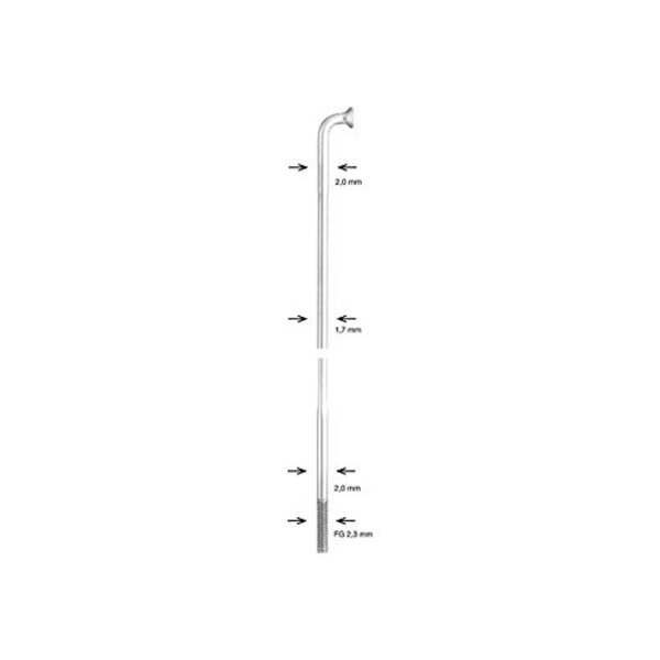 ALPINA Speiche DD, Ø 2,00 / 1,70 / 2,00  282 mm lang