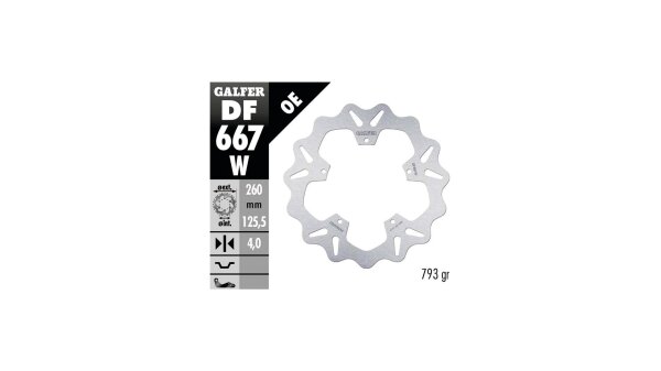 GALFER Bremsscheibe "DF667" Typ W - starr