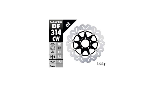 GALFER Wave Bremsscheibe "DF314" Typ CW - schwi