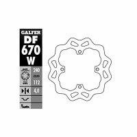 GALFER Wave Bremsscheibe "DF670" Typ W -...