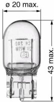 Glassockellampe 12 V, 21 W W3x16d, W21W PHILIPS, Stück