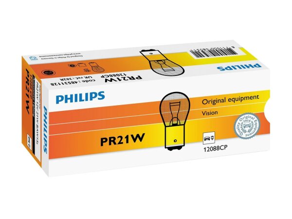 Kugellampe 12 V, 21 W BAW15s, PR21W, rot PHILIPS, Stück