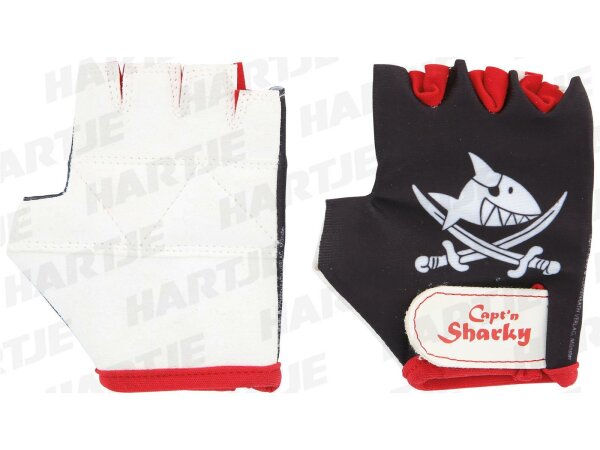 kinderhandschuhe "sharky gr.4 schwarz/weiss/rot