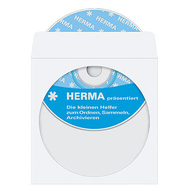 HERMA CD/DVD Hülle 1140 12,4x12,4cm weiß 100 St./Pack.