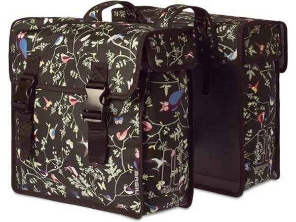 doppelpacktasche basil wanderlust charcoal m. reflexstreifen  35 liter