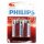 PHILIPS Batterie "Powerlife" SB-verpackt Baby (C / LR14), 2er Blister