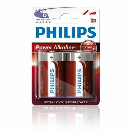 PHILIPS Batterie "Powerlife" SB-verpackt Mono (D / LR20), 2er Blister