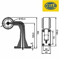 HELLA Umrissleuchte LED, Positionslicht  Anbau vertikal/...