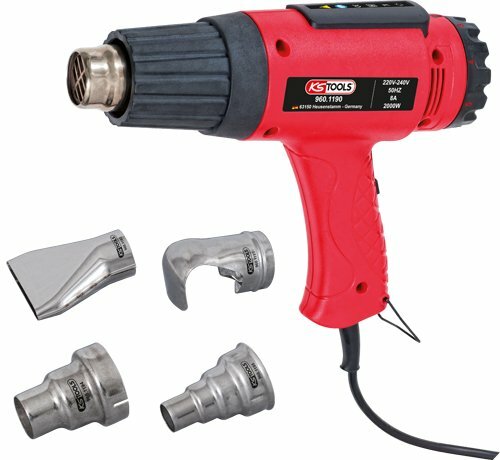 KS-TOOLS Heißluftgebläsesatz 2000 W, 5-tlg., inkl. Gewicht: 1110