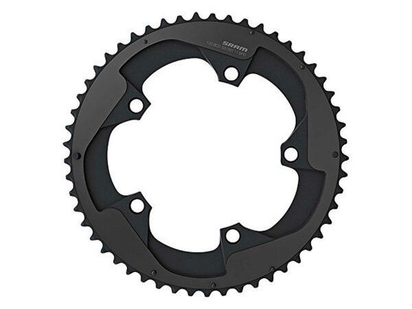 SRAM Kettenblatt "Road Double", SB-verpackt, 5-Arm, 11-fach, Alu AL 7075-T6, 50Z., 110mm Lochkreis, für Red, schwarz