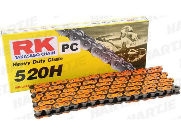 RK Kette "520H" 5/8 x 1/4, Standard, Zug 116 Glieder, orange