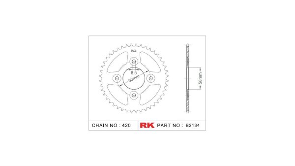 RK Kettenrad "2134" 420, Stahl, silber 35 Zähne