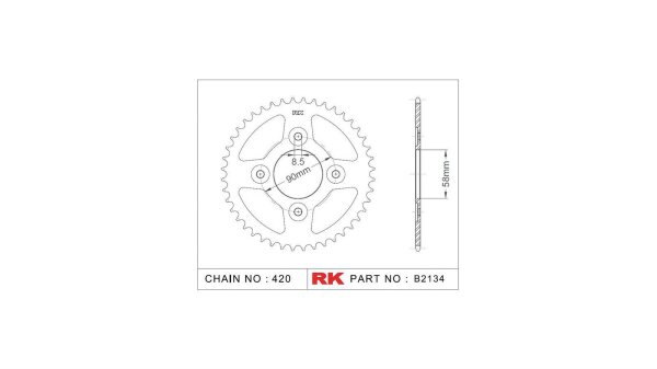 RK Kettenrad "2134" 420, Stahl, silber 37 Zähne