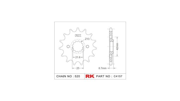 RK Antriebsritzel "4157" 520, Stahl 15 Zähne