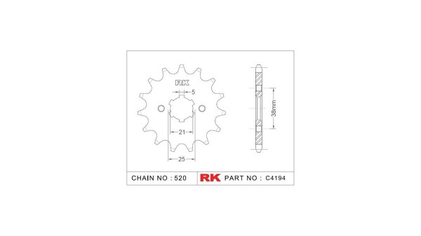 RK Antriebsritzel "4194" 520, Stahl 13 Zähne