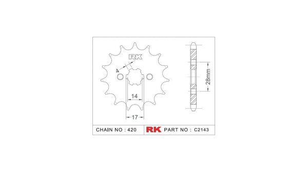 RK Antriebsritzel "2143" 420, Stahl 12 Zähne