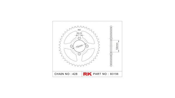 RK Kettenrad "3156" 428, Stahl, silber 42 Zähne