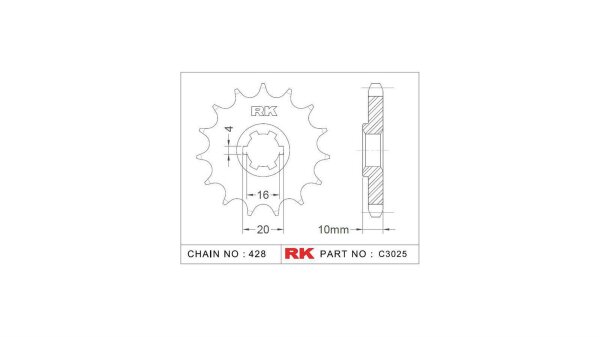 RK Antriebsritzel "3025" 428, Stahl 13 Zähne