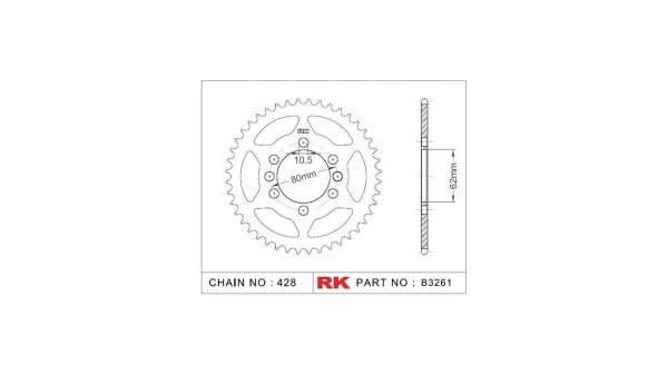 RK Kettenrad "3261" 428, Stahl 48 Zähne