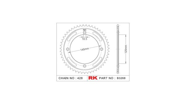 RK Kettenrad "3268" 428, Stahl, silber 56 Zähne