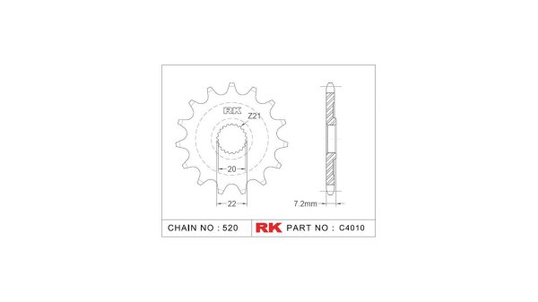 RK Antriebsritzel "4010-8Q" 520, Stahl,  13 Zähne