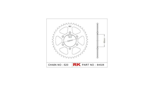 RK Kettenrad "4028" 520, Stahl, silber 43 Zähne