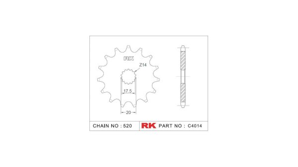 RK Antriebsritzel "4014" 520, Stahl 12 Zähne